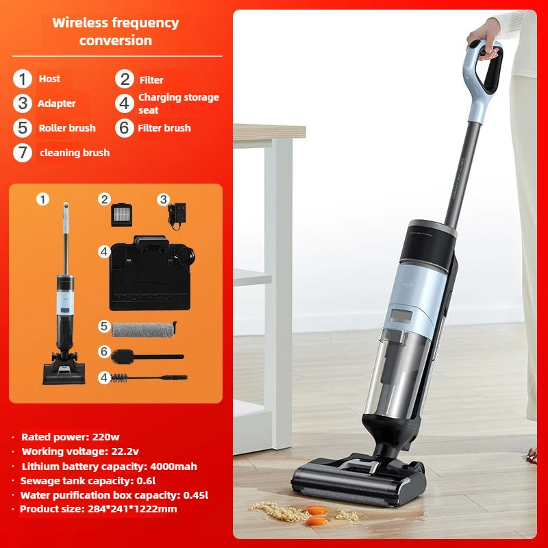 Deerma VX300 Wireless Inverter Floor Scrubber Self-Cleaning Vacuum Cleaner Intelligent Mopping Household Appliance