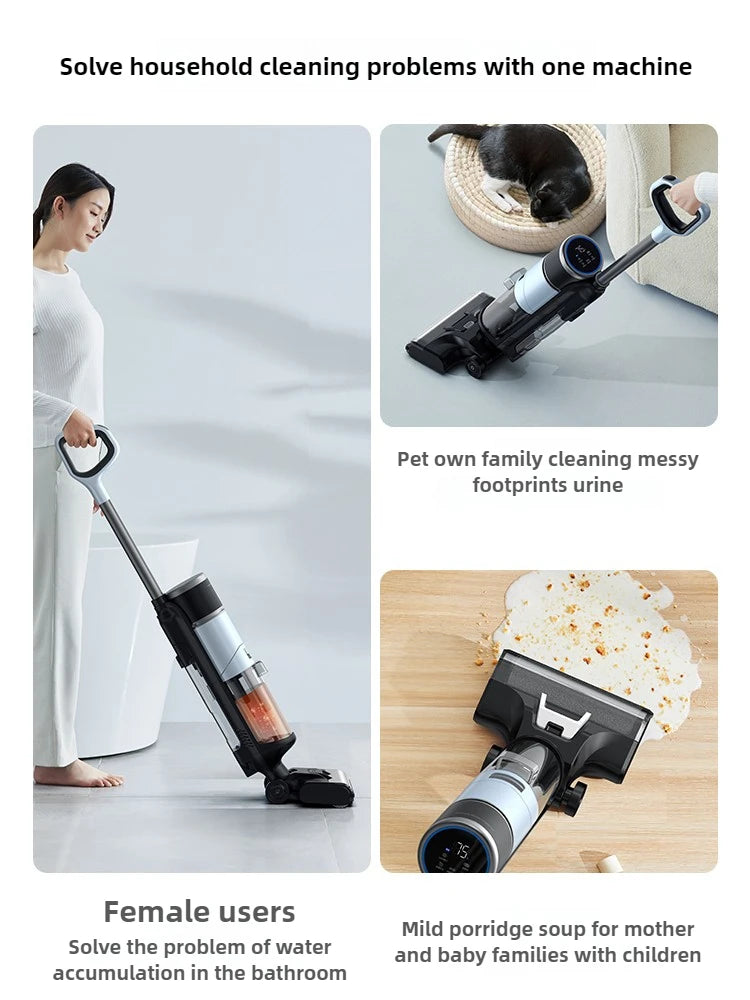 Deerma VX300 Wireless Inverter Floor Scrubber Self-Cleaning Vacuum Cleaner Intelligent Mopping Household Appliance