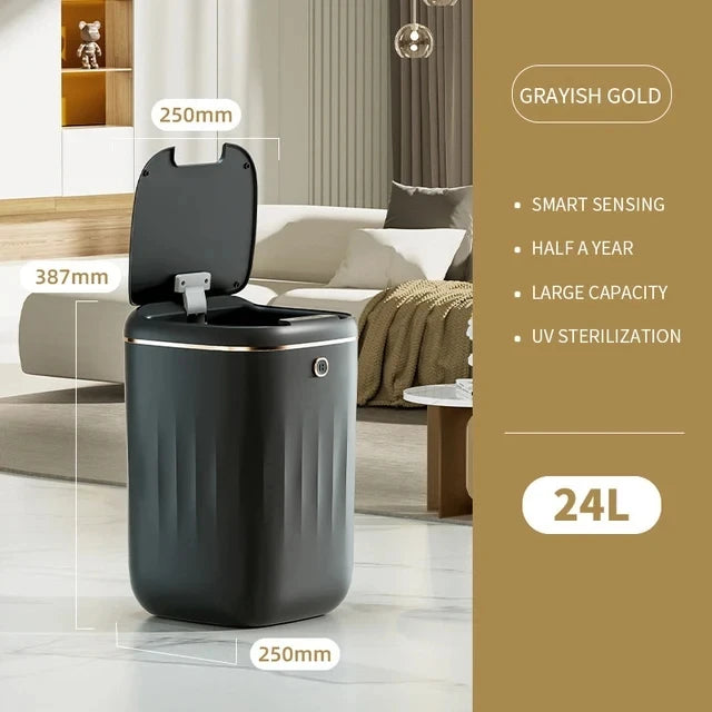 20L Smart Trash Can Bathroom Automa Sensor Dustbin Electric Waste Bin Waterproof Wastebasket For Kitchen Recycling Trash